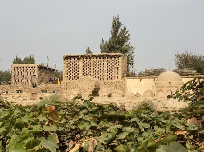 Vineyard, Cemetery, and Chunce in Turpan.JPG